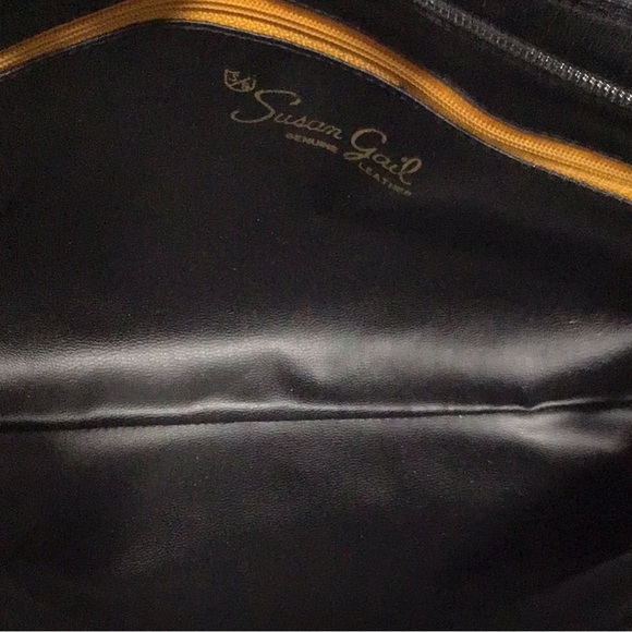 Vintage SUSAN GAIL Leather Clutch/Shoulder Bag with Large Bow Front Flap, Black - Picture 13 of 14